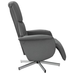 Fauteuil inclinable avec repose-pieds gris foncé tissu 