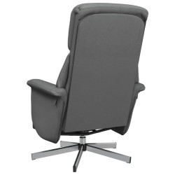 Fauteuil inclinable avec repose-pieds gris foncé tissu 