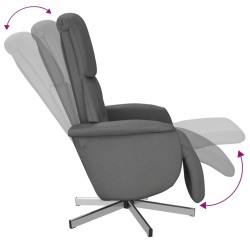 Fauteuil inclinable avec repose-pieds gris foncé tissu 