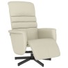 Fauteuil inclinable avec repose-pieds crème similicuir 