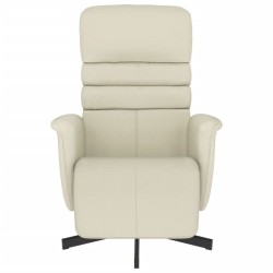 Fauteuil inclinable avec repose-pieds crème similicuir 