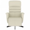 Fauteuil inclinable avec repose-pieds crème similicuir 