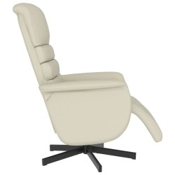 Fauteuil inclinable avec repose-pieds crème similicuir 