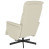 Fauteuil inclinable avec repose-pieds crème similicuir 