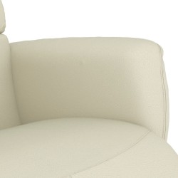 Fauteuil inclinable avec repose-pieds crème similicuir 