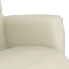 Fauteuil inclinable avec repose-pieds crème similicuir 
