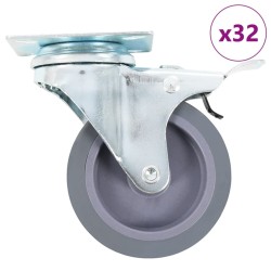 32 pcs Roulettes pivotantes 75 mm 