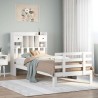 Lit bibliothèque sans matelas blanc 75x190cm bois de pin massif 