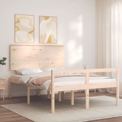 Lit pour personne âgée sans matelas 140x190 cm bois massif 