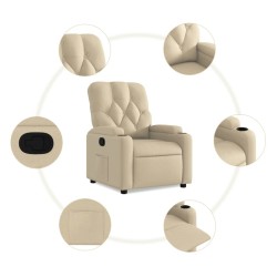 Fauteuil inclinable Crème Tissu 