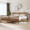 Cadre de lit sans matelas marron miel bois massif 200x200 cm 