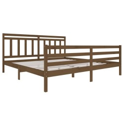 Cadre de lit sans matelas marron miel bois massif 200x200 cm 