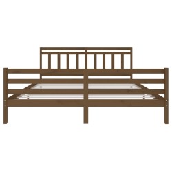 Cadre de lit sans matelas marron miel bois massif 200x200 cm 