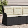 Banc inclinable de jardin avec coussins noir résine tressée 
