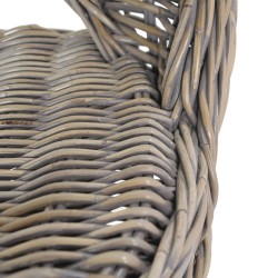 Chaise de canapé rotin kubu gris 