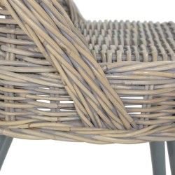 Chaise de canapé rotin kubu gris 