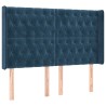 Tête de lit à LED Bleu foncé 163x16x118/128 cm Velours 