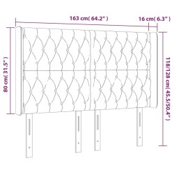 Tête de lit à LED Bleu foncé 163x16x118/128 cm Velours 