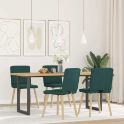 Chaises à manger lot de 4 vert foncé tissu 