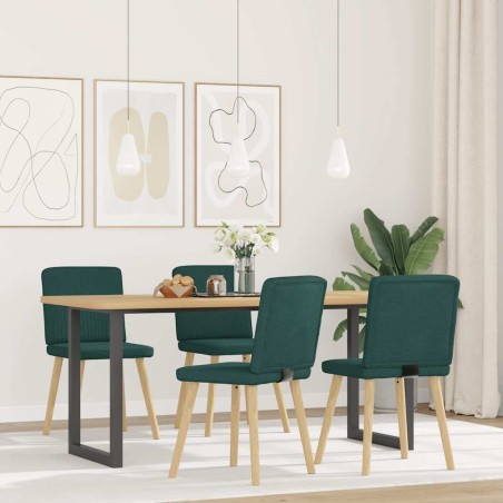 Chaises à manger lot de 4 vert foncé tissu 