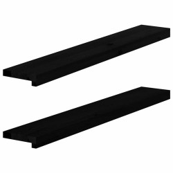 Appuis de fenêtre 2 pcs marron foncé bois de chêne massif 