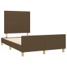 Cadre de lit sans matelas marron foncé 120x190 cm tissu 