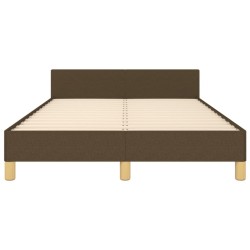 Cadre de lit sans matelas marron foncé 120x190 cm tissu 