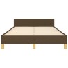 Cadre de lit sans matelas marron foncé 120x190 cm tissu 