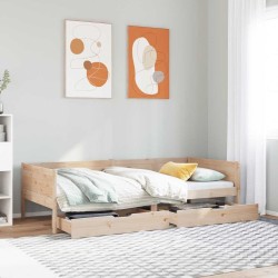 Lit de jour avec tiroirs sans matelas 80x200 cm bois massif 