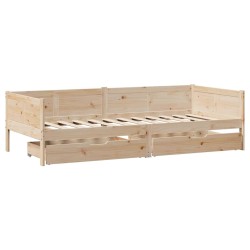 Lit de jour avec tiroirs sans matelas 80x200 cm bois massif 