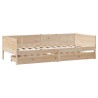 Lit de jour avec tiroirs sans matelas 80x200 cm bois massif 