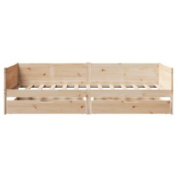 Lit de jour avec tiroirs sans matelas 80x200 cm bois massif 
