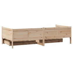 Lit de jour avec tiroirs sans matelas 80x200 cm bois massif 