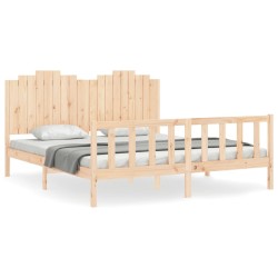 Cadre de lit sans matelas bois de pin massif 