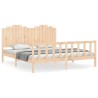 Cadre de lit sans matelas bois de pin massif 