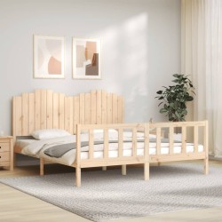 Cadre de lit sans matelas bois de pin massif 