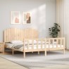 Cadre de lit sans matelas bois de pin massif 