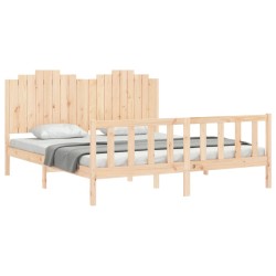Cadre de lit sans matelas bois de pin massif 