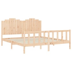 Cadre de lit sans matelas bois de pin massif 