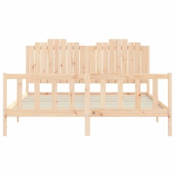 Cadre de lit sans matelas bois de pin massif 