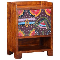 Meuble à chaussures 55x35x75 cm en bois solide d'acacia 