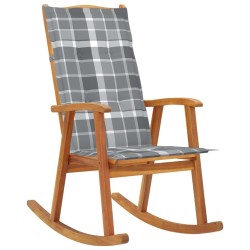 Chaise à bascule avec coussins Bois d'acacia massif 