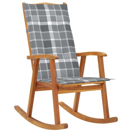 Chaise à bascule avec coussins Bois d'acacia massif 