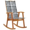 Chaise à bascule avec coussins Bois d'acacia massif 