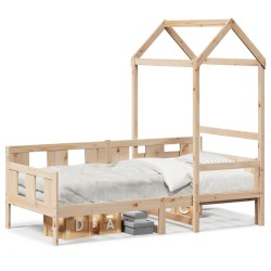 Lit de jour avec toit sans matelas 80x200 cm bois massif 