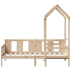 Lit de jour avec toit sans matelas 80x200 cm bois massif 