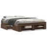 Cadre de lit sans matelas chêne marron 135x190 cm 
