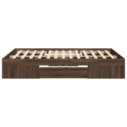 Cadre de lit sans matelas chêne marron 135x190 cm 