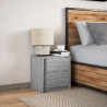 Armoire de chevet et lumières LED sonoma gris bois d'ingénierie 