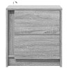 Armoire de chevet et lumières LED sonoma gris bois d'ingénierie 